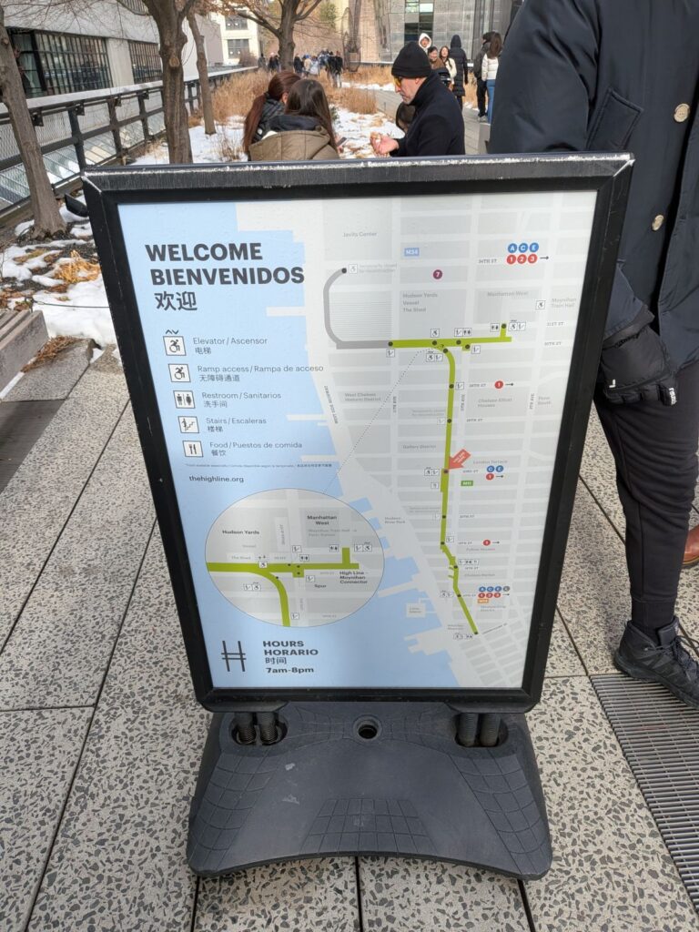 Infoschild von der High Line
